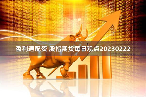 盈利通配资 股指期货每日观点20230222
